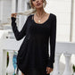 Drawstring Detail Open Back Scoop Neck Knit Top
