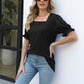 Square Neck Flounce Sleeve Top