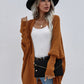 Waffle Knit Open Front Cardigan