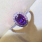 925 Sterling Silver 1 Carat Purple Moissanite Ring