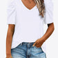V-Neck Puff Sleeve Tee