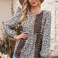 Animal Print Patchwork Balloon Sleeve Blouse