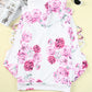 Floral Crisscross Drawstring Hoodie