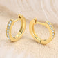 Inlaid Moissanite Hoop Earrings