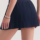Pleated Elastic Waistband Sports Skirt