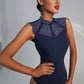 Scalloped Lace Yoke Sleeveless Bodysuit