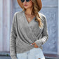 V Neck Wrap Front Knitted Top