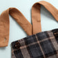 Baby Round Neck Tee and Plaid Overalls Set