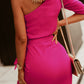 One-Shoulder Tulip Hem Tie Waist Dress