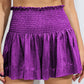 Glitter Smocked High-Waist Shorts