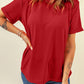 Round Neck Cuffed Short Sleeve Tee