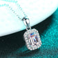 Square Moissanite Pendant Chain Necklace