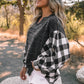 Plaid Notched Neck Top