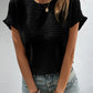 Textured Round Neck Short Sleeve Top
