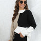 Color Block Crewneck Drop Shoulder Sweater