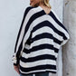 Striped Dolman Sleeve Open Front Cardigan