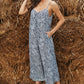 Printed Spaghetti Strap Low Back Jumpsuit