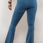 Zip Detail Flare Long Jeans
