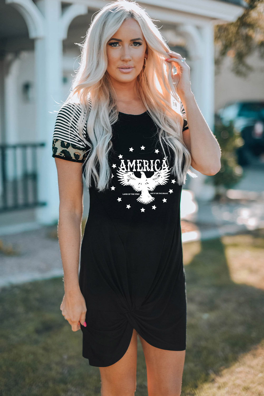AMERICA Eagle Graphic Twisted Dress