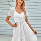 Tied Ruffle Hem Smocked Reversible Dress