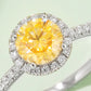 1 Carat Moissanite 925 Sterling Silver Halo Ring
