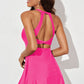 Halter Neck Open Back Swim Dress