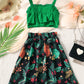 Layered Cami and Floral Skirt Set