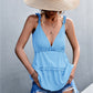 Frill Trim Sleeveless Plunge Top
