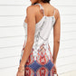 Printed Tie-Shoulder Cutout Dress