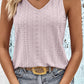 Twist Back V-Neck Eyelet Tank