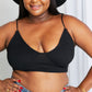 Zenana Full Size Textured Spaghetti Strap Bralette in Black