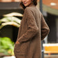 Mixed Knit Open Front Longline Cardigan