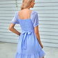 Tied Ruffle Hem Smocked Reversible Dress