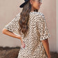 Printed V-Neck Cuffed Tunic Top