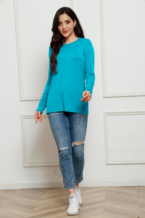 Basic Bae Full Size Round Neck Long Sleeve Top