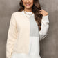 Color Block Crewneck Drop Shoulder Sweater