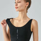 Breathable Zip-Up Sports Bra