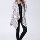 Geometric Open Front Handkerchief Hem Cardigan