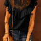 Lace Ruffled Short Sleeve T-Shirt