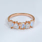 Moonstone and Zircon Heart Ring