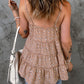 Printed Frill Trim V-Neck Tiered Cami