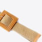 Square Buckle Elastic Braid Belt