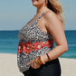 Plus Size Mixed Print Tankini Set with Pockets