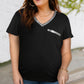 Plus Size Contrast Sequin V-Neck Tee Shirt