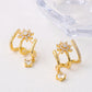 18K Gold Plated Flower Zircon Earrings