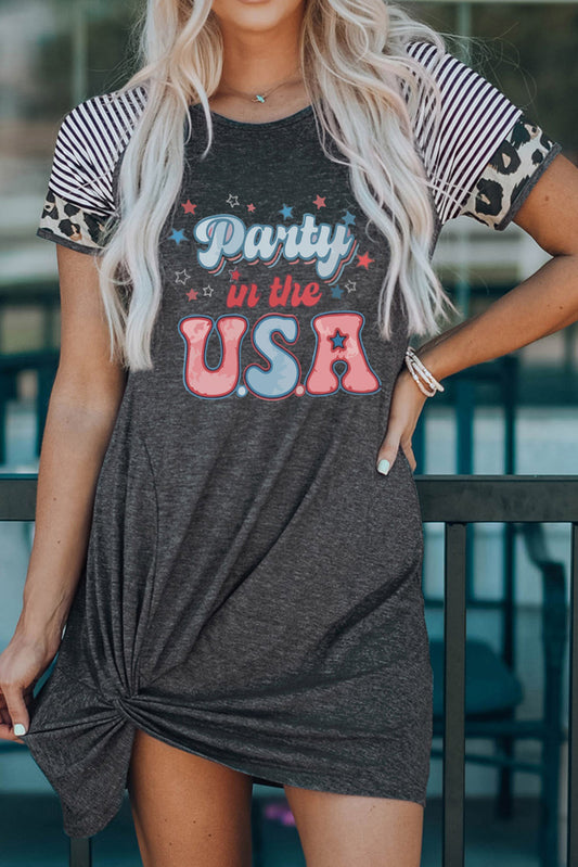 PARTY IN THE USA Graphic Twisted Dress