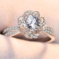 2 Carat Moissanite Floral Platinum-Plated Ring