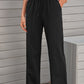 Drawstring Elastic Waist Pants with Pockets