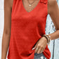 Swiss Dot Shoulder Detail V-Neck Tank