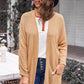 Exposed Seam Open Front Longline Cardigan with Pockets